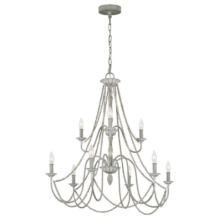 elstead lighting Maryville 9 Light Chandelier - Washed Grey
