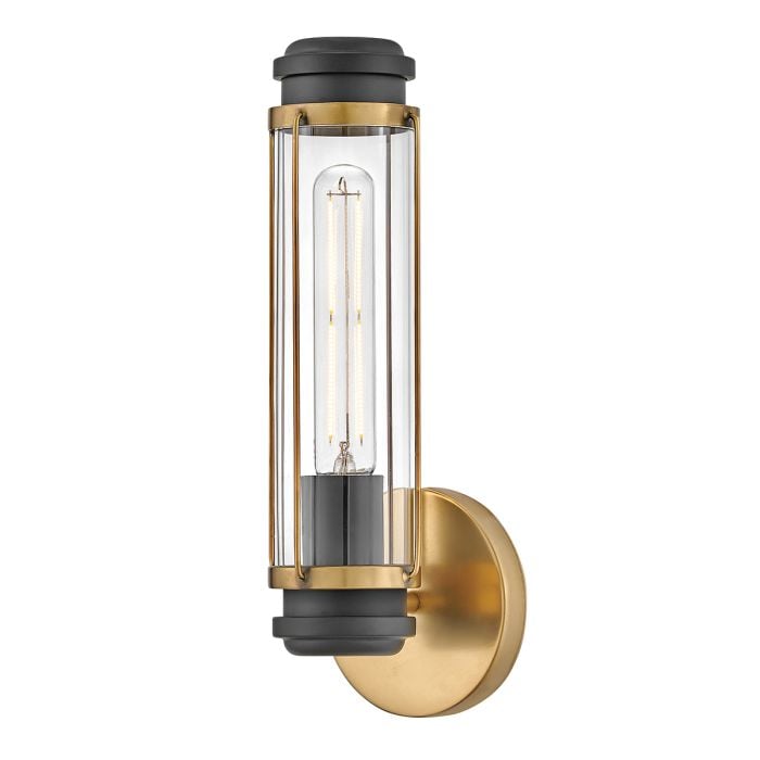 elstead lighting Masthead 1lt Wall Light - Heritage Brass & Black