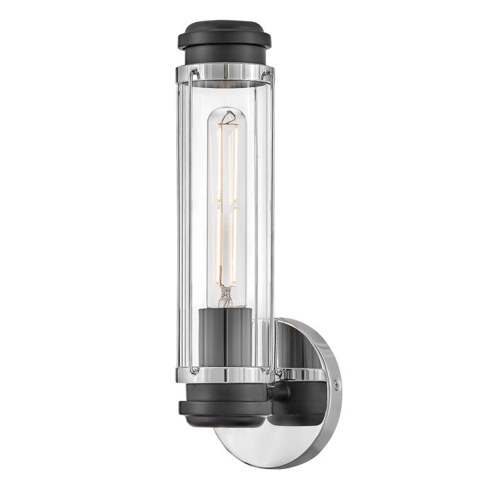 elstead lighting Masthead 1lt Wall Light - Polished Chrome & Black