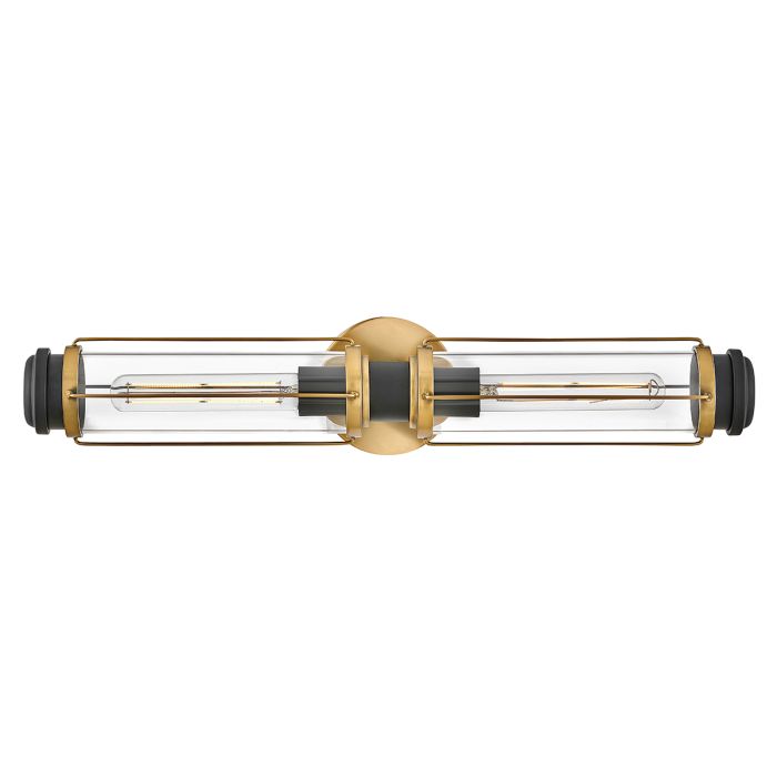 elstead lighting Masthead 2lt Wall Light - Heritage Brass & Black