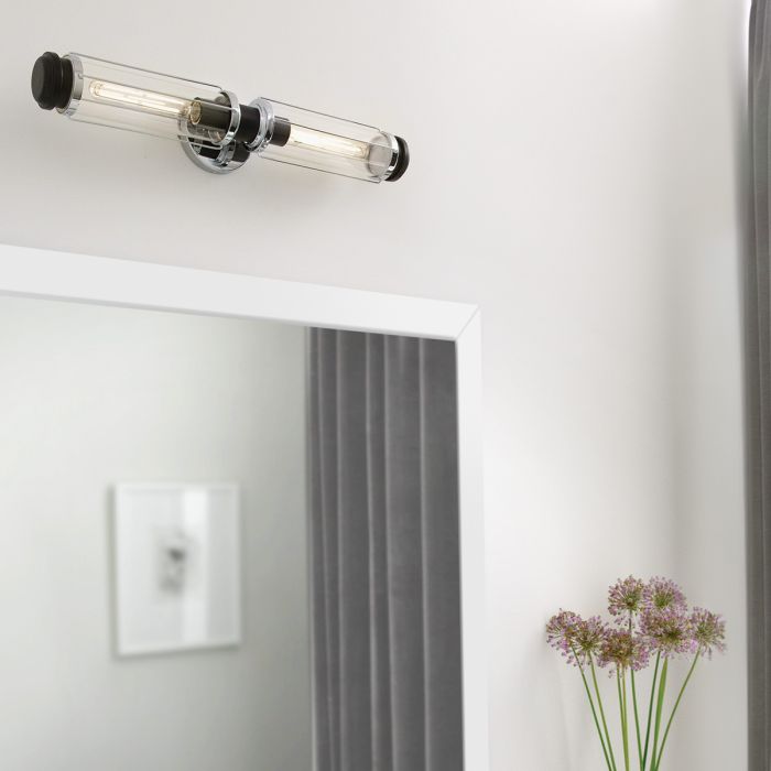 Elstead Lighting Masthead 2lt Wall Light - Polished Chrome & Black