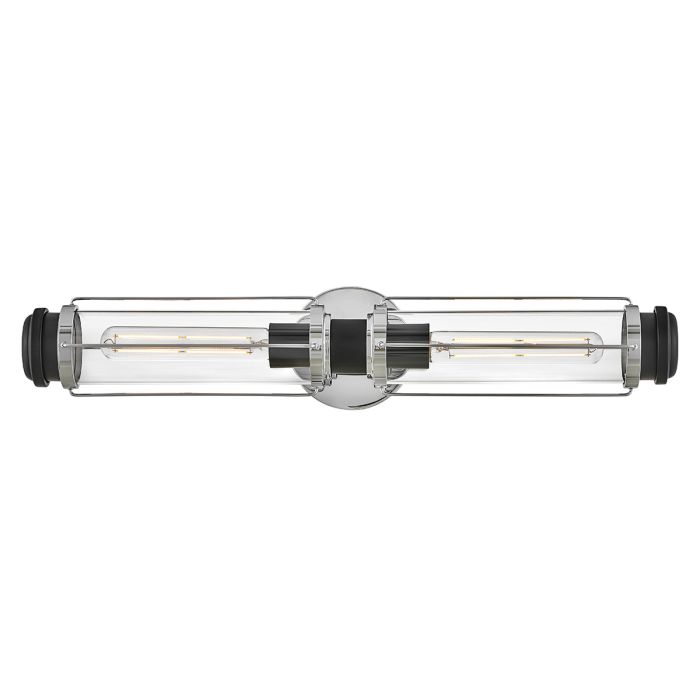 elstead lighting Masthead 2lt Wall Light - Polished Chrome & Black