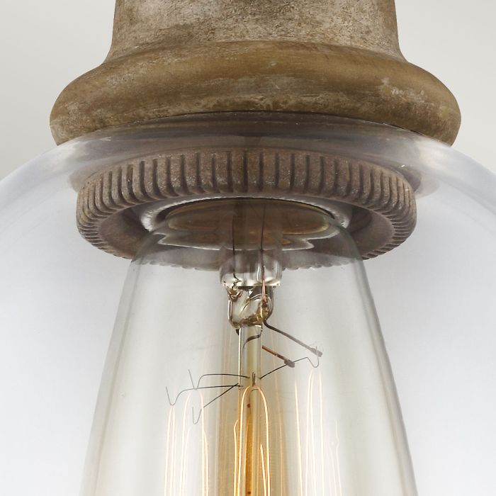 Elstead Lighting Matrimonio 1 Light Mini Pendant - Driftwood / Dark Weathered Zinc