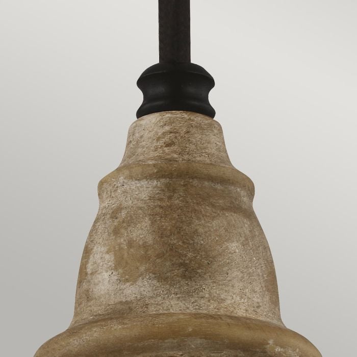 Elstead Lighting Matrimonio 1 Light Mini Pendant - Driftwood / Dark Weathered Zinc