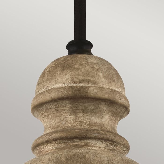 Elstead Lighting Matrimonio 1 Light Pendant - Driftwood / Dark Weathered Zinc