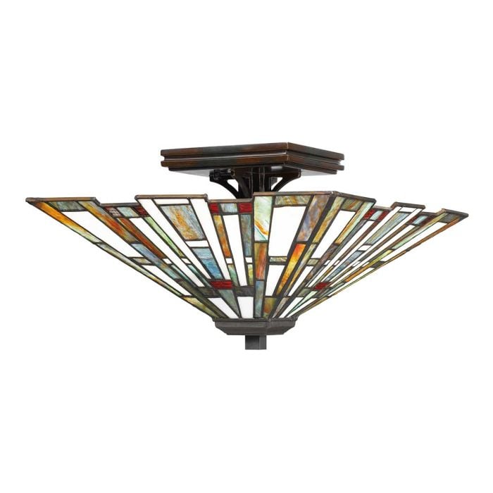 elstead lighting Maybeck 2 Light Flush - Valiant Bronze