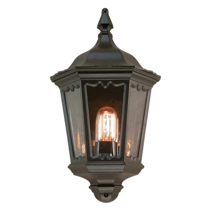 elstead lighting Medstead 1 Light Half Lantern - Black