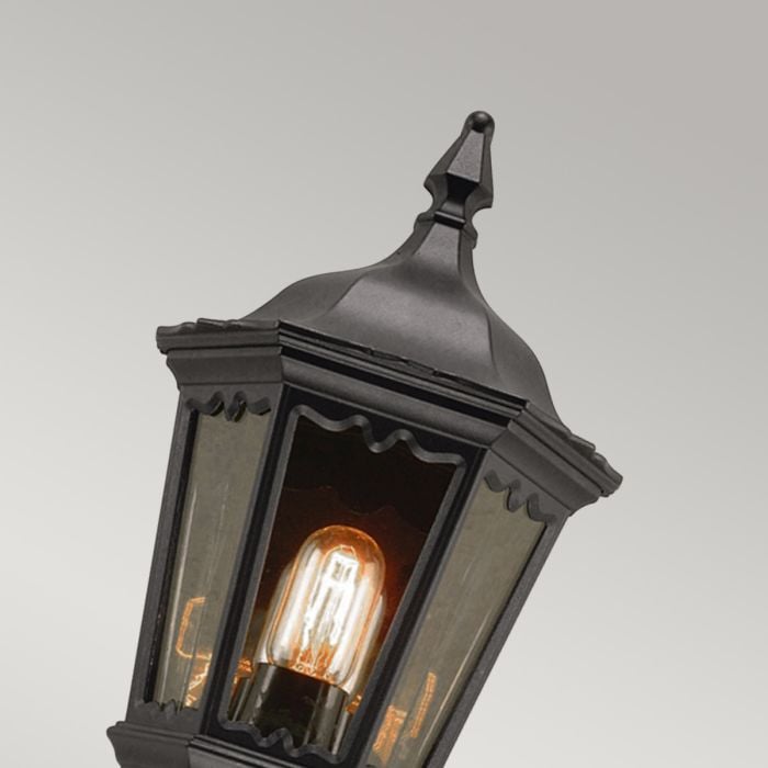 Elstead Lighting Medstead 1 Light Half Lantern With PIR - Black