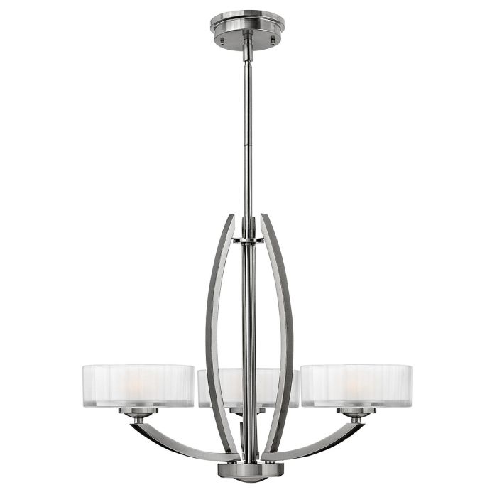elstead lighting Meridian 3 Light Chandelier - Brushed Nickel