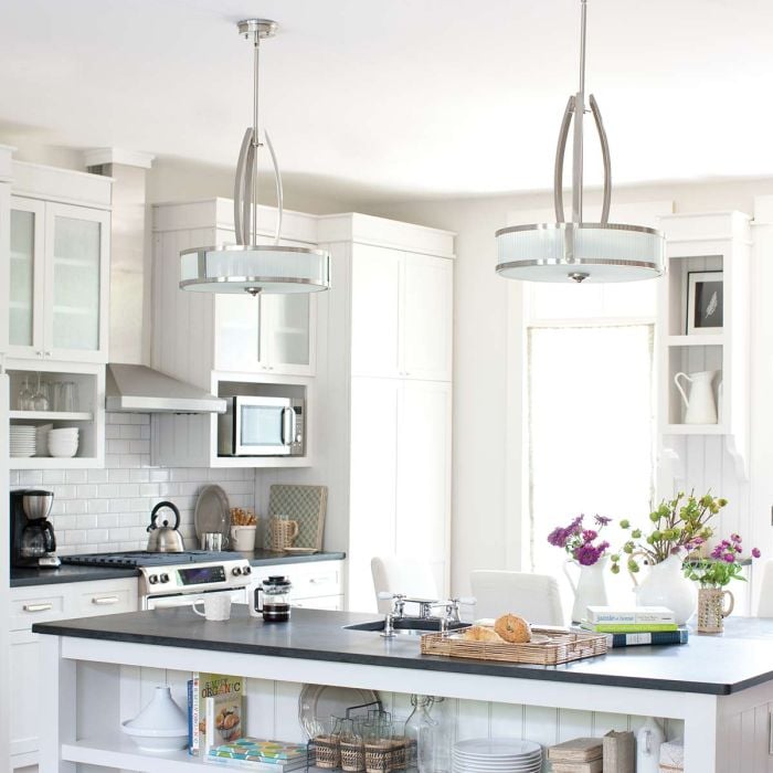 Elstead Lighting Meridian 3 Light Pendant - Brushed Nickel