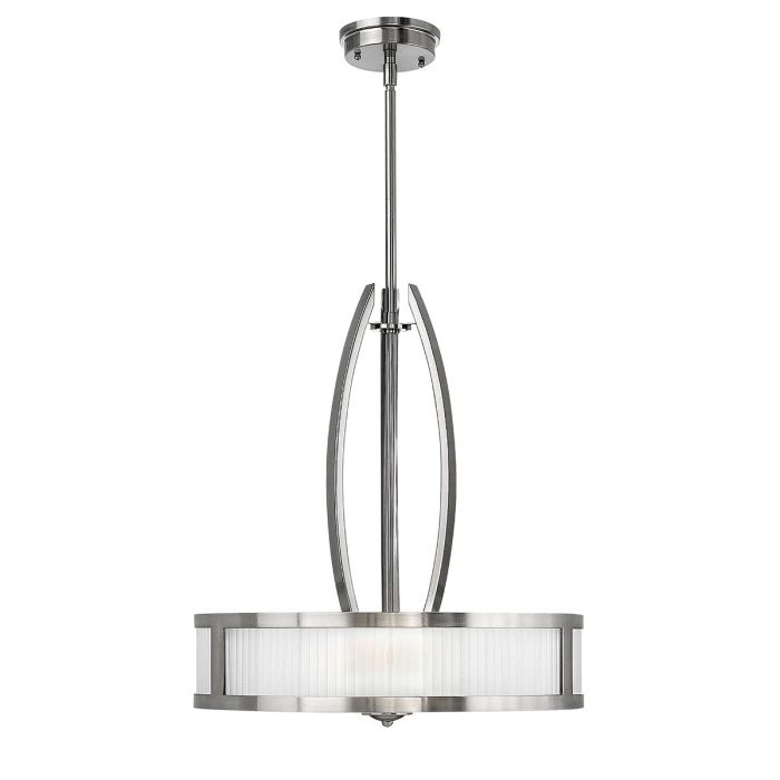 elstead lighting Meridian 3 Light Pendant - Brushed Nickel