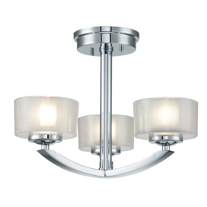 elstead lighting Meridian 3 Light Semi-Flush - Polished Chrome