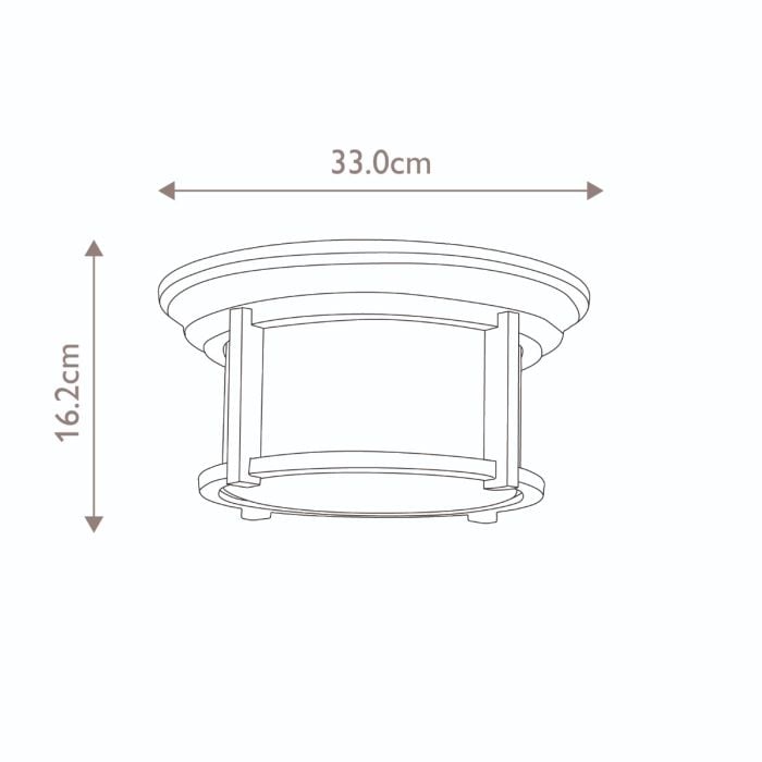 Elstead Lighting Merrill 2 Light Flush - Heritage Bronze