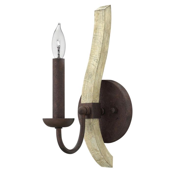 elstead lighting Middlefield 1 Light Wall Light - Iron Rust