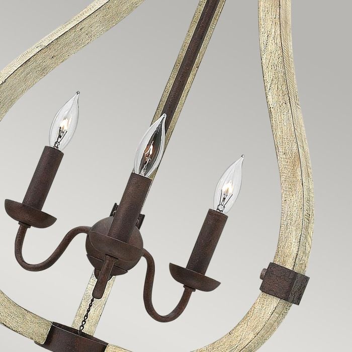 Elstead Lighting Middlefield 3 Light Chandelier - Iron Rust