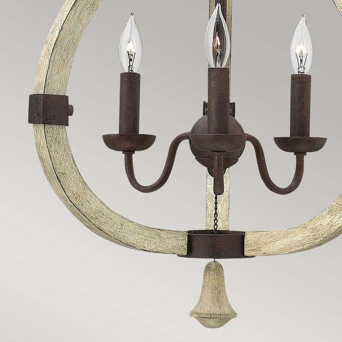 Elstead Lighting Middlefield 3 Light Chandelier - Iron Rust