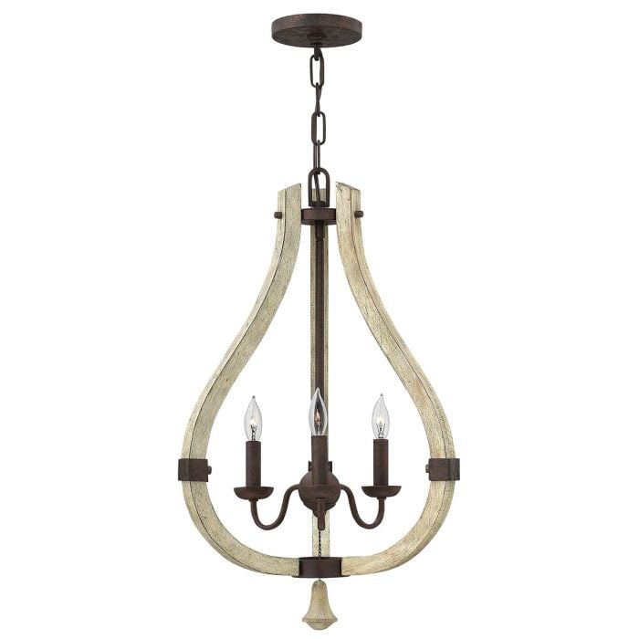 elstead lighting Middlefield 3 Light Chandelier - Iron Rust