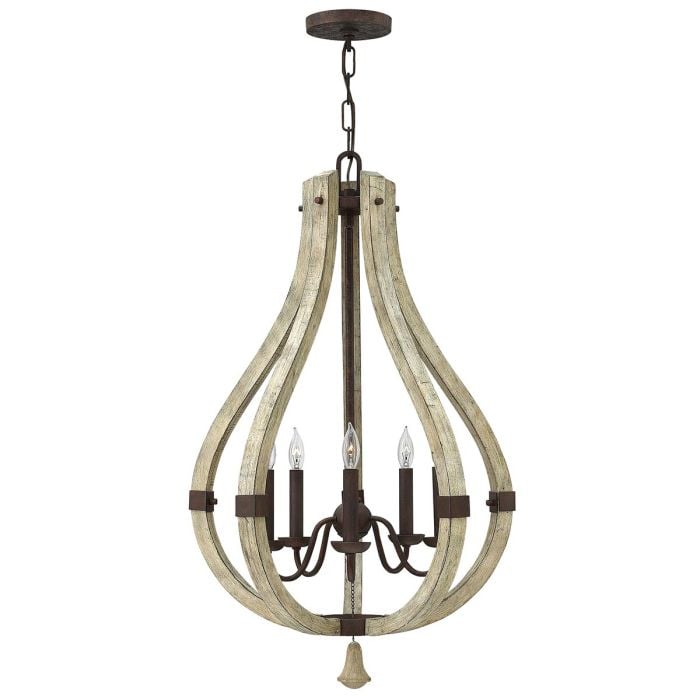 elstead lighting Middlefield 5 Light Chandelier - Iron Rust