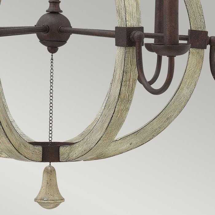 Elstead Lighting Middlefield 6 Light Chandelier - Iron Rust
