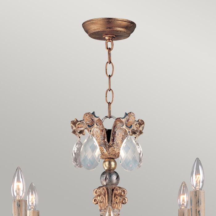Elstead Lighting Mignon 8 Light Chandelier - Gold And Silver