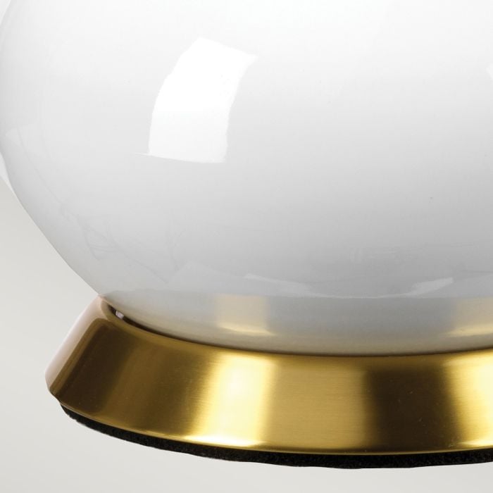 Elstead Lighting Milo 1 Light Table Lamp - Aged Brass White Blue