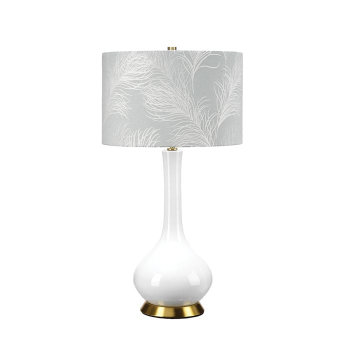 elstead lighting Milo 1 Light Table Lamp - Aged Brass White Blue