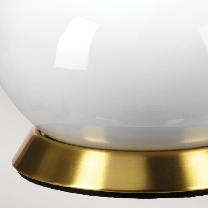Elstead Lighting Milo 1 Light Table Lamp - Aged Brass White Green