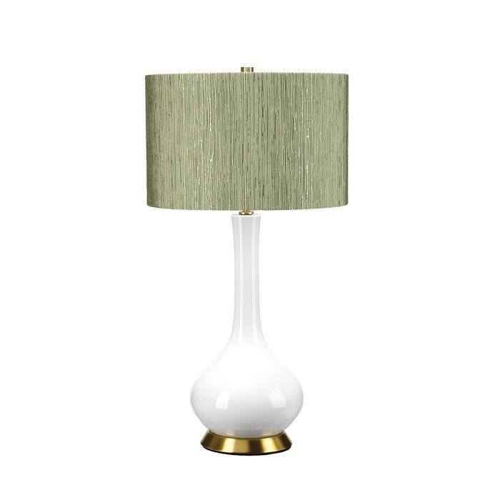 elstead lighting Milo 1 Light Table Lamp - Aged Brass White Green