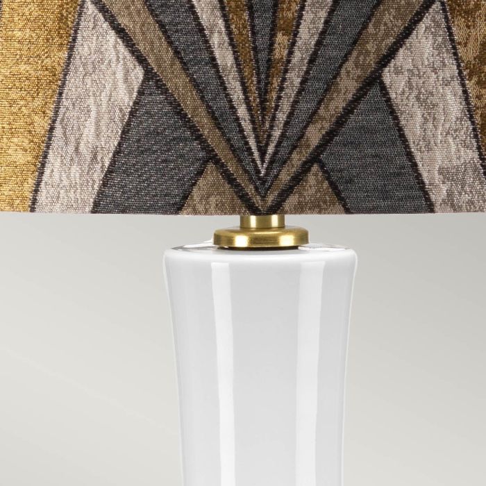 Elstead Lighting Milo 1 Light Table Lamp - Aged Brass White Grey Brass