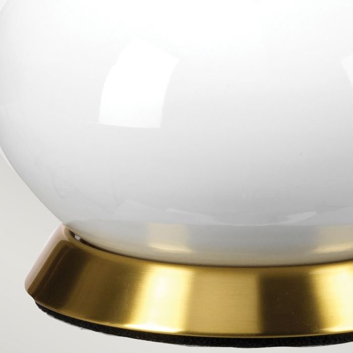 Elstead Lighting Milo 1 Light Table Lamp - Aged Brass White Grey Brass