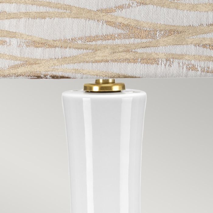 Elstead Lighting Milo 1 Light Table Lamp - Aged Brass White Orange