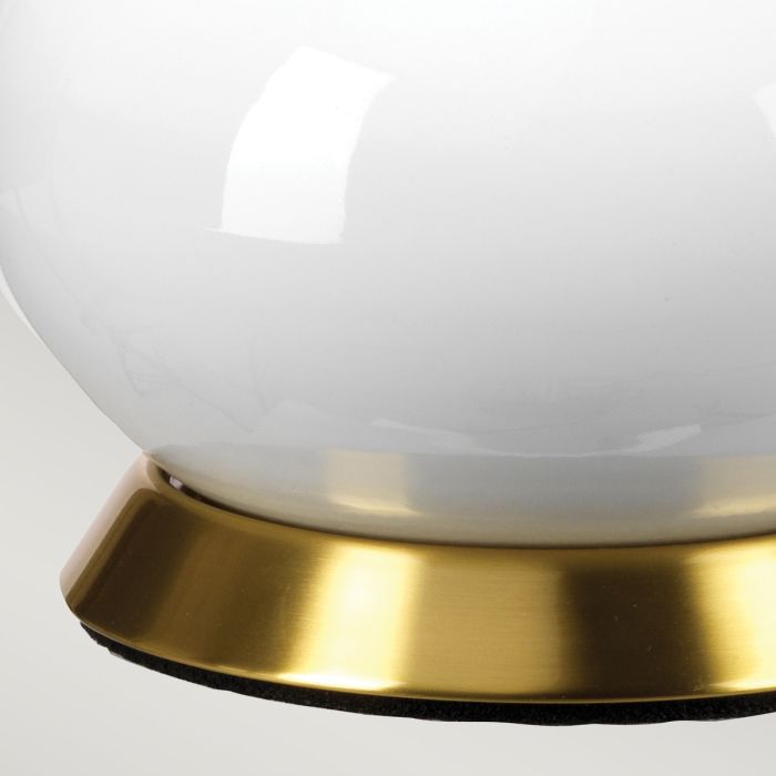 Elstead Lighting Milo 1 Light Table Lamp - Aged Brass White Orange