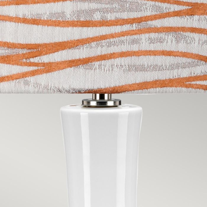 Elstead Lighting Milo 1 Light Table Lamp - Polished Nickel White Orange