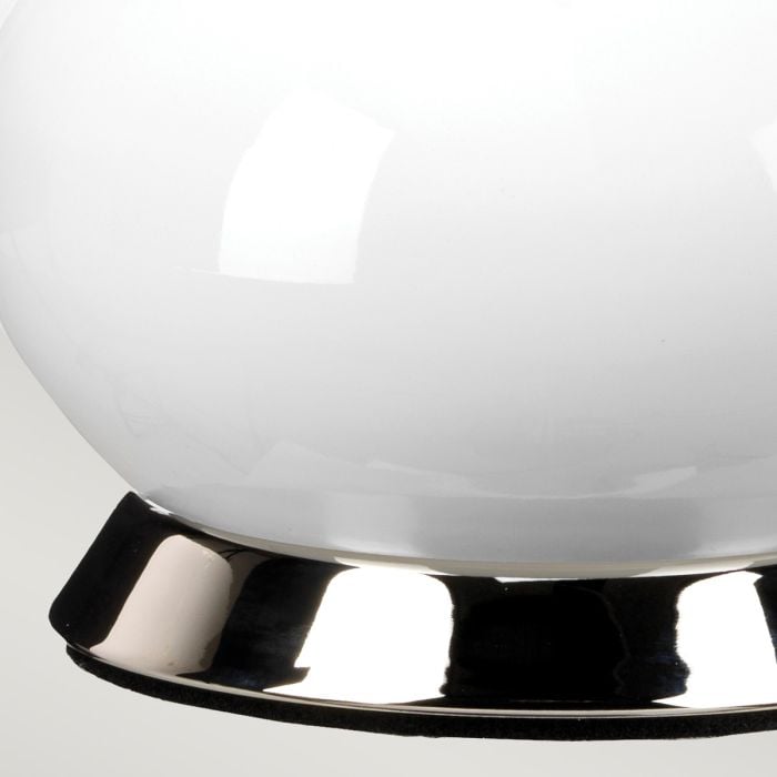 Elstead Lighting Milo 1 Light Table Lamp - Polished Nickel White Pink