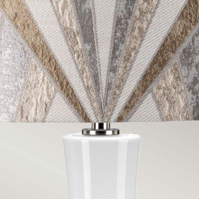 Elstead Lighting Milo 1 Light Table Lamp - Polished Nickel White Silver
