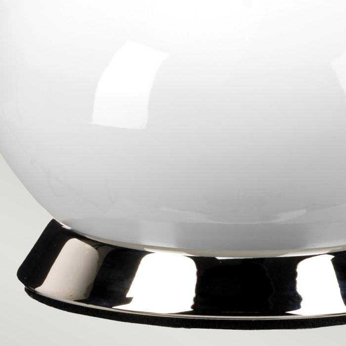 Elstead Lighting Milo 1 Light Table Lamp - Polished Nickel White Silver
