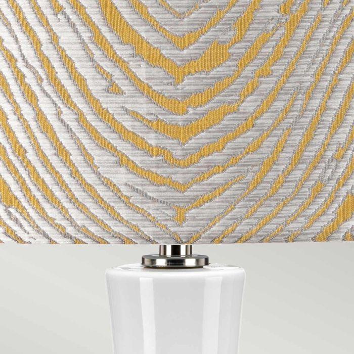 Elstead Lighting Milo 1 Light Table Lamp - Polished Nickel White Yellow
