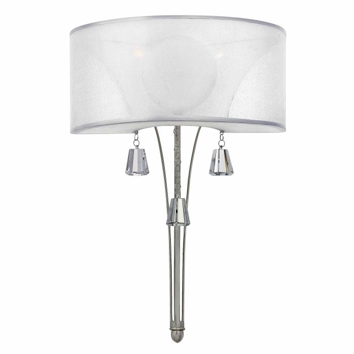 elstead lighting Mime 2 Light Wall Light - Brushed Nickel