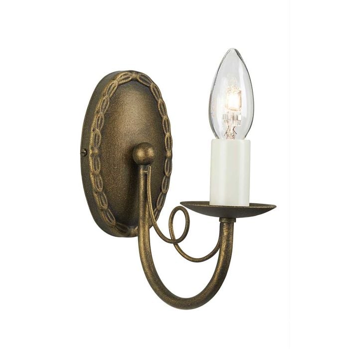 elstead lighting Minster 1 Light Wall Light - Black/ Gold Patina