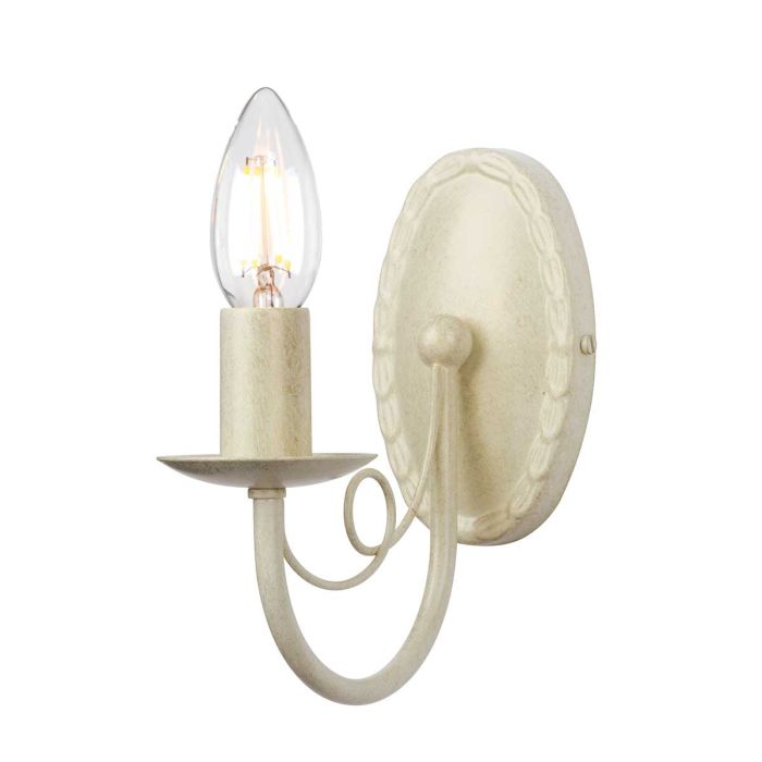 elstead lighting Minster 1 Light Wall Light - Ivory/ Gold Patina