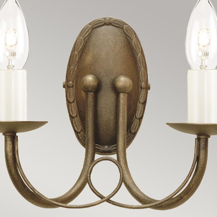 Elstead Lighting Minster 2 Light Wall Light - Black/ Gold Patina