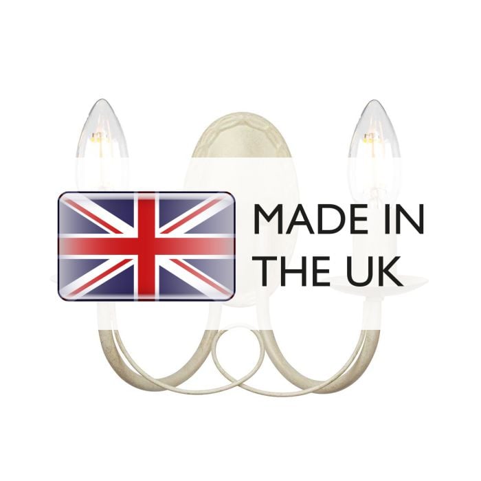 Elstead Lighting Minster 2 Light Wall Light - Ivory/ Gold Patina