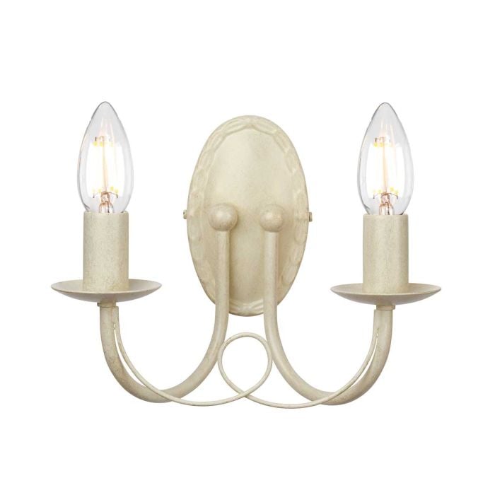 elstead lighting Minster 2 Light Wall Light - Ivory/ Gold Patina