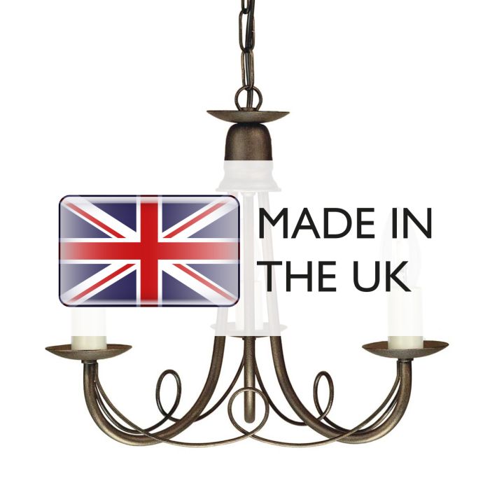 Elstead Lighting Minster 3 Light Chandelier - Black/ Gold Patina