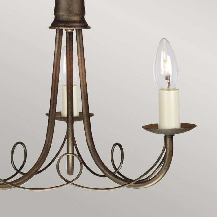 Elstead Lighting Minster 3 Light Chandelier - Black/ Gold Patina