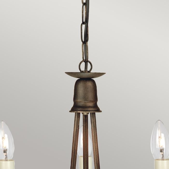 Elstead Lighting Minster 3 Light Chandelier - Black/ Gold Patina