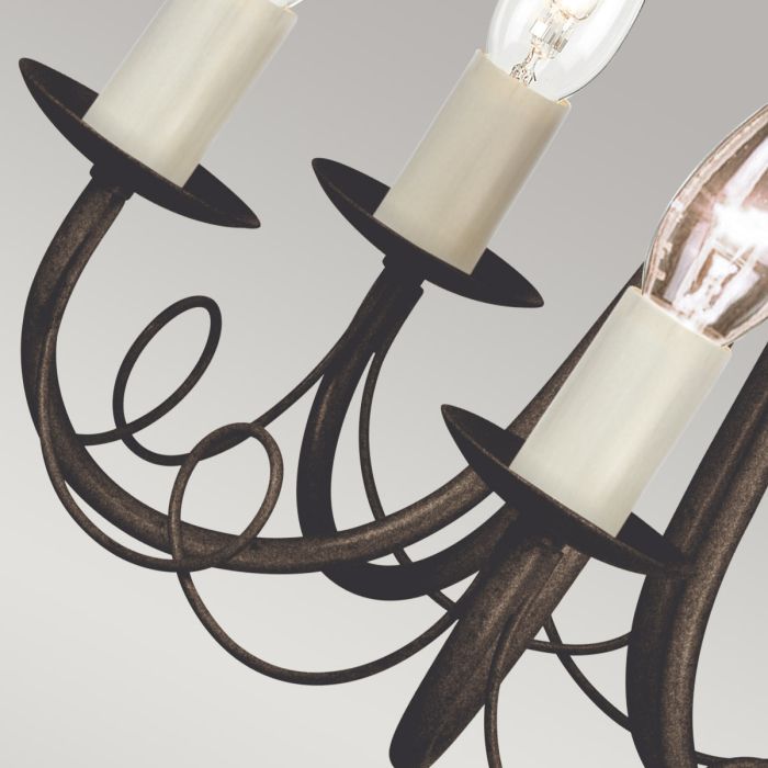 Elstead Lighting Minster 5 Light Chandelier - Black/ Gold Patina