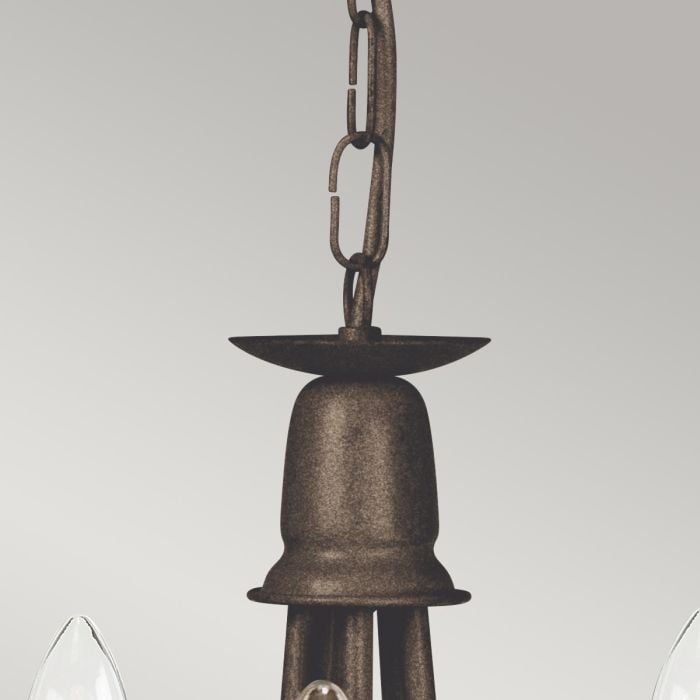 Elstead Lighting Minster 5 Light Chandelier - Black/ Gold Patina
