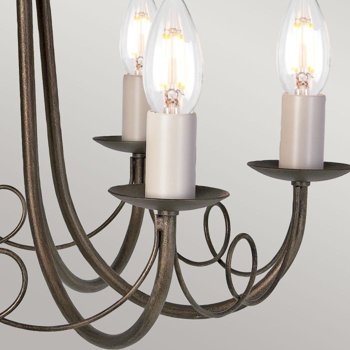 Elstead Lighting Minster 6 Light Chandelier - Black/ Gold Patina