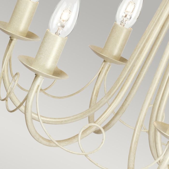 Elstead Lighting Minster 6 Light Chandelier - Ivory/ Gold Patina